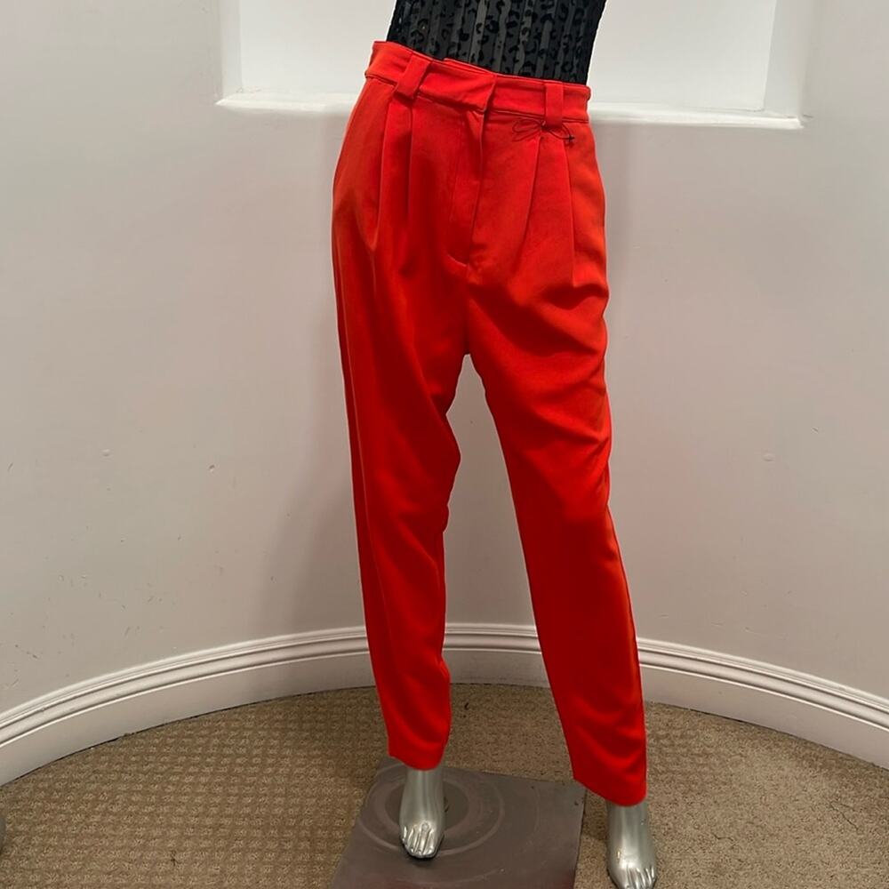 A.L.C. Pleat-front Straight Leg High Rise Straight Leg Pants in Ruby Red - Picture 3 of 14
